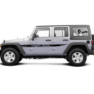 2 Side Jeep Wrangler Destroyed Military Army Star Doors Side Vinyl Decals Graphics Sticker Stily 3