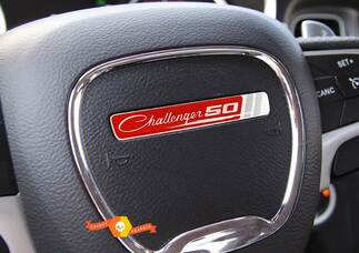 One Steering Wheel Challenger 50th Anniversary emblem domed decal 1