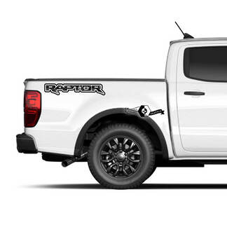 Pair Ford Ranger Raptor Side Bed Outline Trim Logo Graphics Set Decal Stickers
