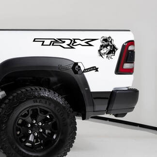Pair Dodge Ram TRX 2020 - 2023 TRX Eating Raptor Bed Side Decal Truck Vinyl Graphic -1
