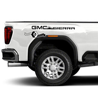 Pair GMC Sierra 2500HD 2022 2023 Side Bed Mountains Vinyl Stripes Decal for GMC Sierra Graphics