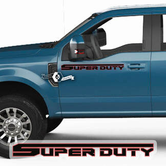 Pair Ford Super Duty 2023 Doors Decals Side Stickers Graphics Vinyl Stripes 2 Colors