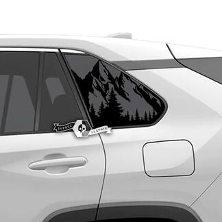 Pair Toyota Rav4 Side Windows Mountain Forest Vinyl Decals Sticker