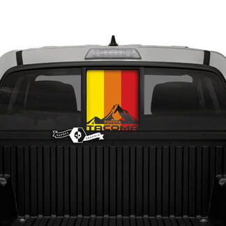 Toyota Tacoma SR5 Pick-up Truck Rear Window SunSet  Vintage Classic Colors Vinyl Decals Graphic Sticker