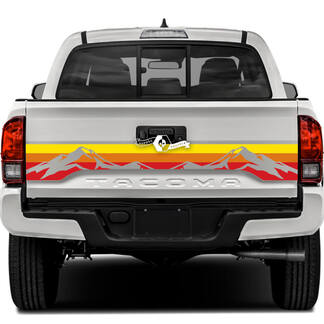 Toyota Tacoma SR5 Tailgate Three Colors Old School SunSet  Vintage Classic Colors Mountains Vinyl Decals Graphic Sticker