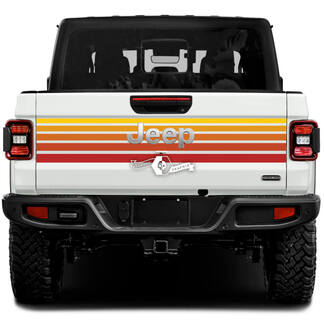 Graphic Kits - Jeep Gladiator Rubicon Retro  Vintage Classic Colors 4x4 Tailgate  Off-Road racing stripe kit sport Off Road