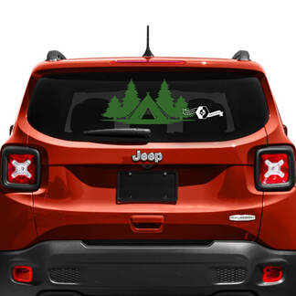 Jeep Renegade Tailgate Window Forest Mountain Vinyl Decal Sticker