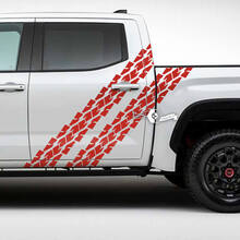 Pair Toyota Tundra Vintage Doors Side Dual Stripes Tire Track Vinyl Stickers Decal 3