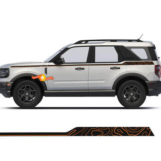 Ford Bronco Sport First Edition Topographic Lines Sides Up Stripes Decals Stickers 2 colors 1