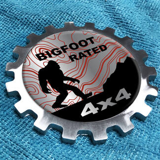Bigfoot Rated 4x4 Metal Aluminum Badge Bedside Gear Emblem Aluminium