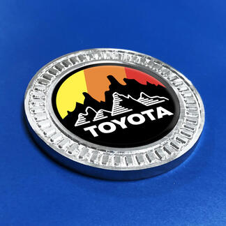 3D Badge Toyota Mountains Retro Metal Aluminum Emblem