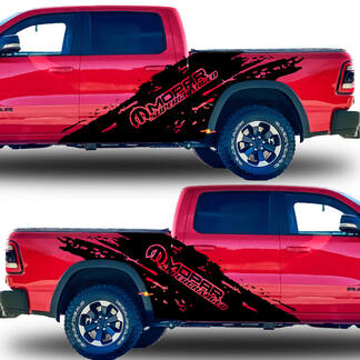 Pair Dodge Ram 1500 GT 2021+ Splash Grunge Mopar Supercharged Truck Vinyl Decal bed Graphic