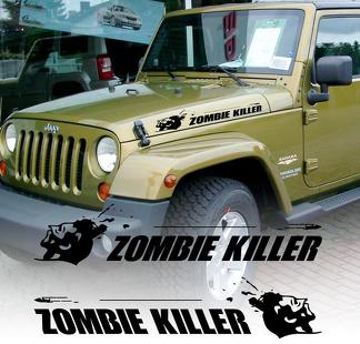 Pair hood zombie killer bullet JEEP WRANGLER RUBICON DODGE TRUCK FJ CRUIZER decal sticker vinyl 1