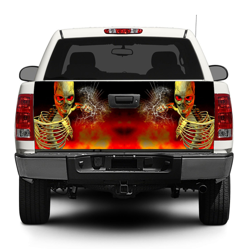 Zombie Skull skeleton bloken glass Tailgate Decal Sticker Wrap Pick-up Truck SUV Car