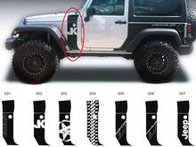 Jeep Wrangler JK Hood Cowl and Stripe going down the fender Decal Sticker graphics 2