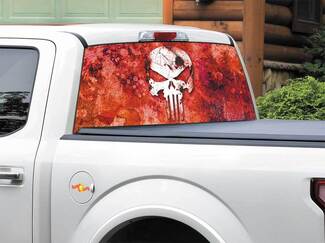 Punisher logo red Rear Window Decal Sticker Pick-up Truck SUV Car any size