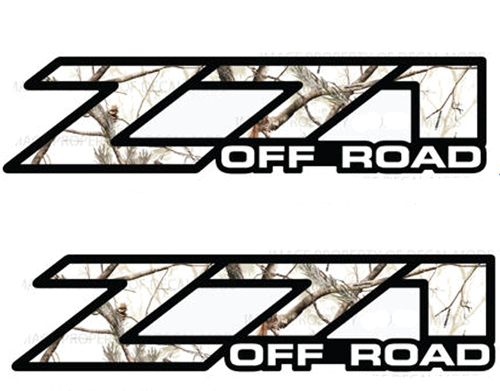 2 Chevy Silverado Z71 Off Road decals Realtree APS Snow Camo stickers 1500