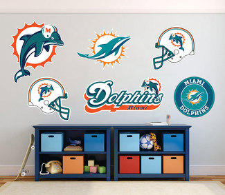 Miami Dolphins National Football League (NFL) fan wall vehicle notebook etc decals stickers 1