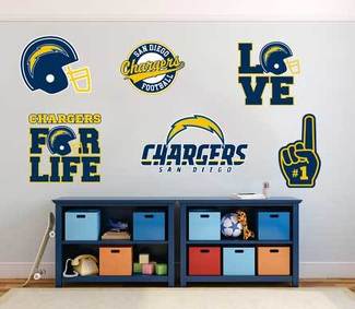 The Los Angeles Chargers team National Football League (NFL) fan wall vehicle notebook etc decals stickers