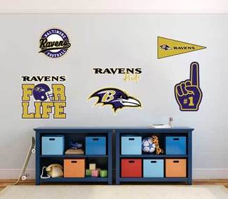 The Baltimore Ravens professional American football team National Football League (NFL) fan wall vehicle notebook etc decals stickers 1