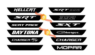 Dodge Charger Taillight Accent Decal 2015+ Hellcat Scat Pack Mopar SRT 392 Scatpack 1
