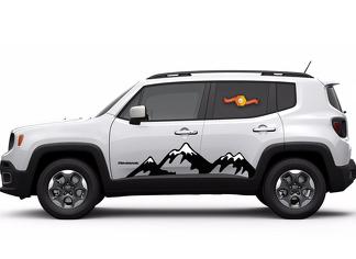Vinyl Graphics Snow Mountain Car Sticke Hood Decal For Jeep Renegade Cherokee