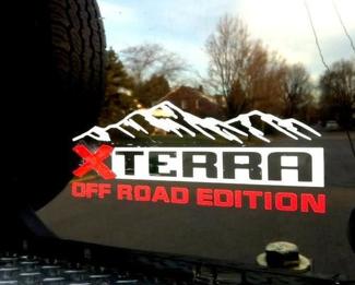 X TERRA XTERRA off road edition both side and tailgate mountains Decals Stickers Vinyl 1
