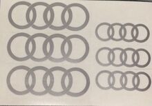 Audi Rings Logo Brake Caliper High Temp. Vinyl Decal Sticker (Any Color) 6 X 2