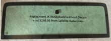 JEEP WRANGLER Windshield Replacement Decals (JK, TJ), Grill and Corner, Replica 3