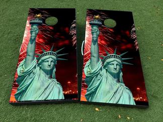 Statue of Liberty Cornhole Board Game Decal VINYL WRAPS with LAMINATED 1
