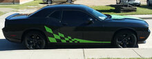 2008 & Up Dodge Challenger Side Accent Checker Flag Stripe Kit 2