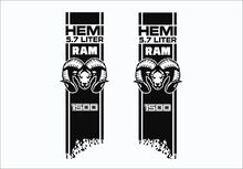 DODGE RAM HEMI 5.7L/6.4L 2x Decals for 1500 2500 3500 vinyl body stripe sticker 3