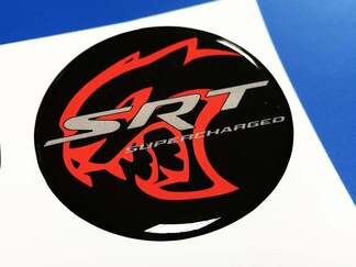 Hellcat supercharged Fuel Door Insert emblem domed decal for Challenger 1