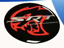 Hellcat supercharged Fuel Door Insert emblem domed decal for Challenger 2