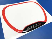 Steering WHEEL TRIM Ring SRT Hellcat supercharged Red stripes domed decal Dodge 2