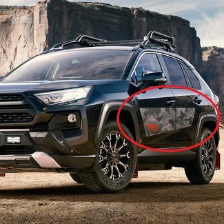 Pair of NEW TRD style RAV4 2019 2020 Toyota decal Camo Mountains 1