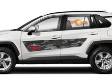 Pair of NEW TRD style RAV4 2019 2020 Toyota decal Camo Mountains 2