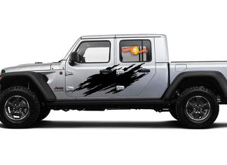 Jeep Gladiator SideExtra Large Side Splash unique Style Vinyl decal sticker Graphics kit for JT 2018-2021
