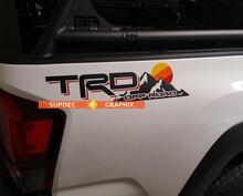 2x TRD Off Road Vintage Sunset Style 4x4 PRO Sport Off Road Side Vinyl Stickers Decal Toyota Tacoma Tundra FJ Cruiser 3