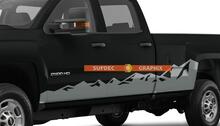 Chevrolet Silverado Side Door Rocker Panel Mountain Decal Sticker Crew Regular Extended Cab 2