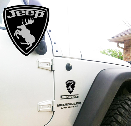 Jeep WRANGLER RockRider Mountain Hood Decal Stickers 1 Pair SH-123