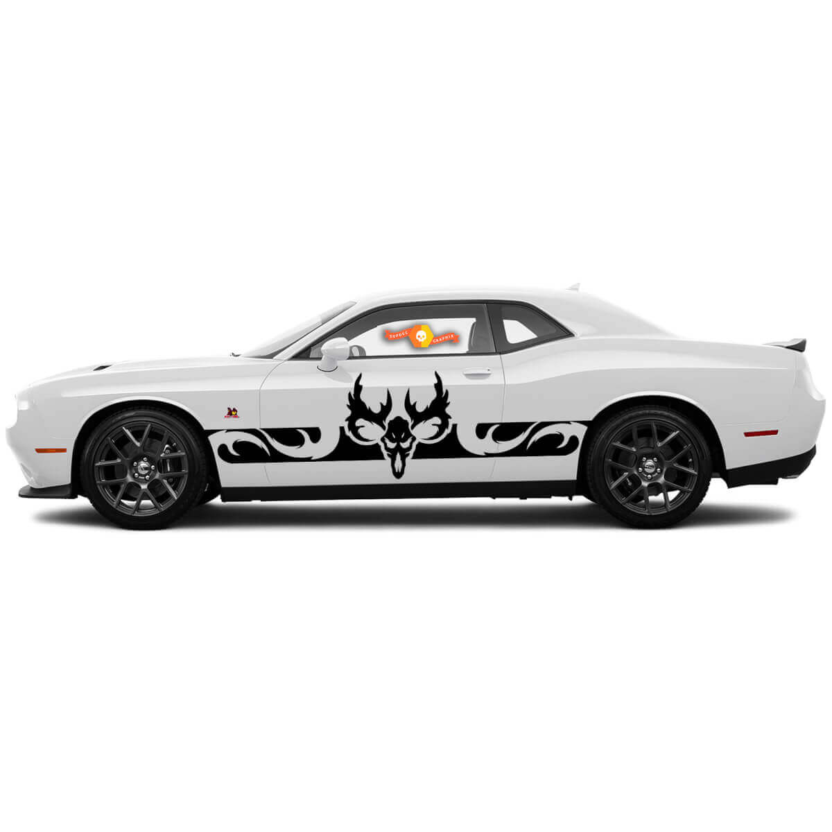 2 Side Ram Skull Side Vinyl Decals Graphics Sticker for Dodge Challenger