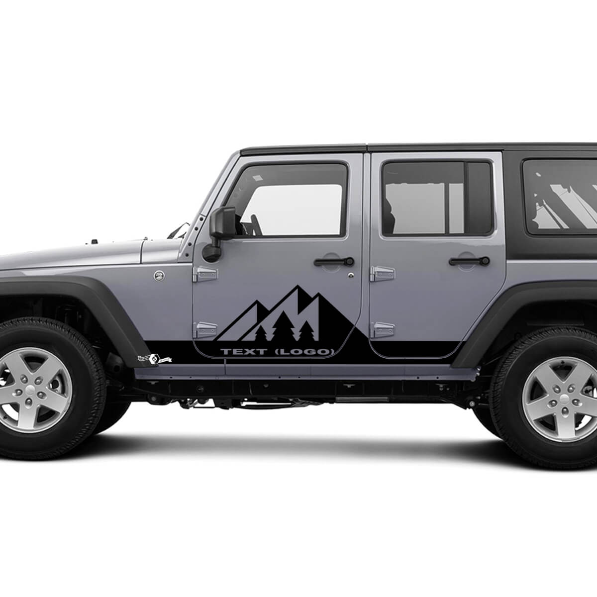 Custom Text Mountain Rocker Panel Side Vinyl Decals Graphics Sticker for Jeep Wrangler CJ TJ JK JKU JL JLU