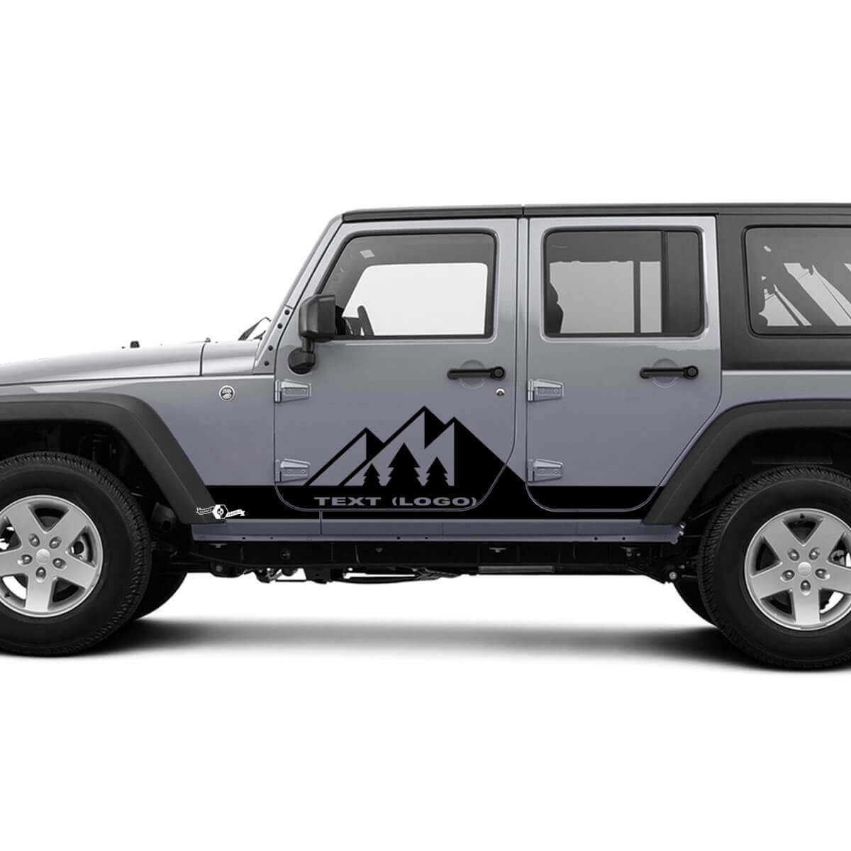 Custom Text Mountain Rocker Panel Side Vinyl Decals Graphics Sticker for Jeep Wrangler CJ TJ JK JKU JL JLU