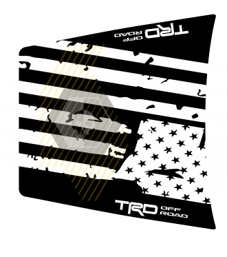 Riesige TRD 4x4 Off Road zerstört USA Flagge NO SCOOP! Hood Vinyl Stickers Aufkleber passend für Toyota Tacoma 2016 - 2020 Modelle