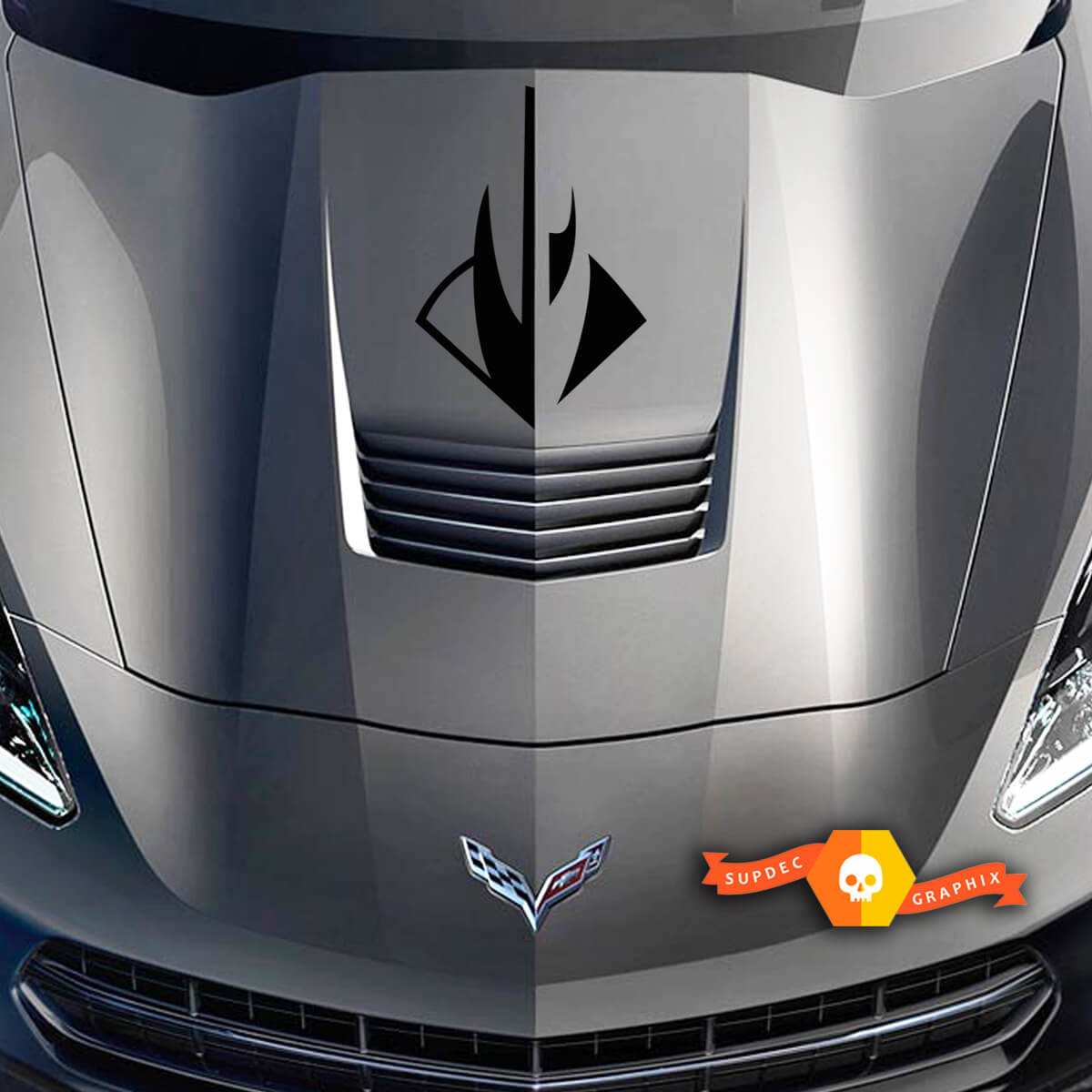 Chevy Corvette StingRay Logo C7 Haubenaufkleber 2014 2015 2016 2017