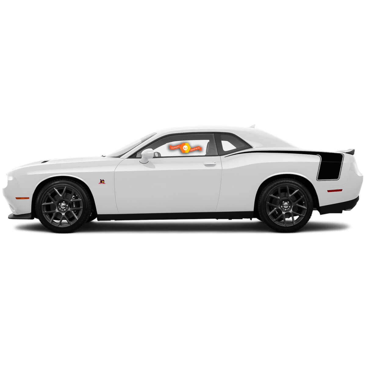 2 Hockey Stick Rear Side Stripes Stickers Decals Bodyline for Dodge Challenger