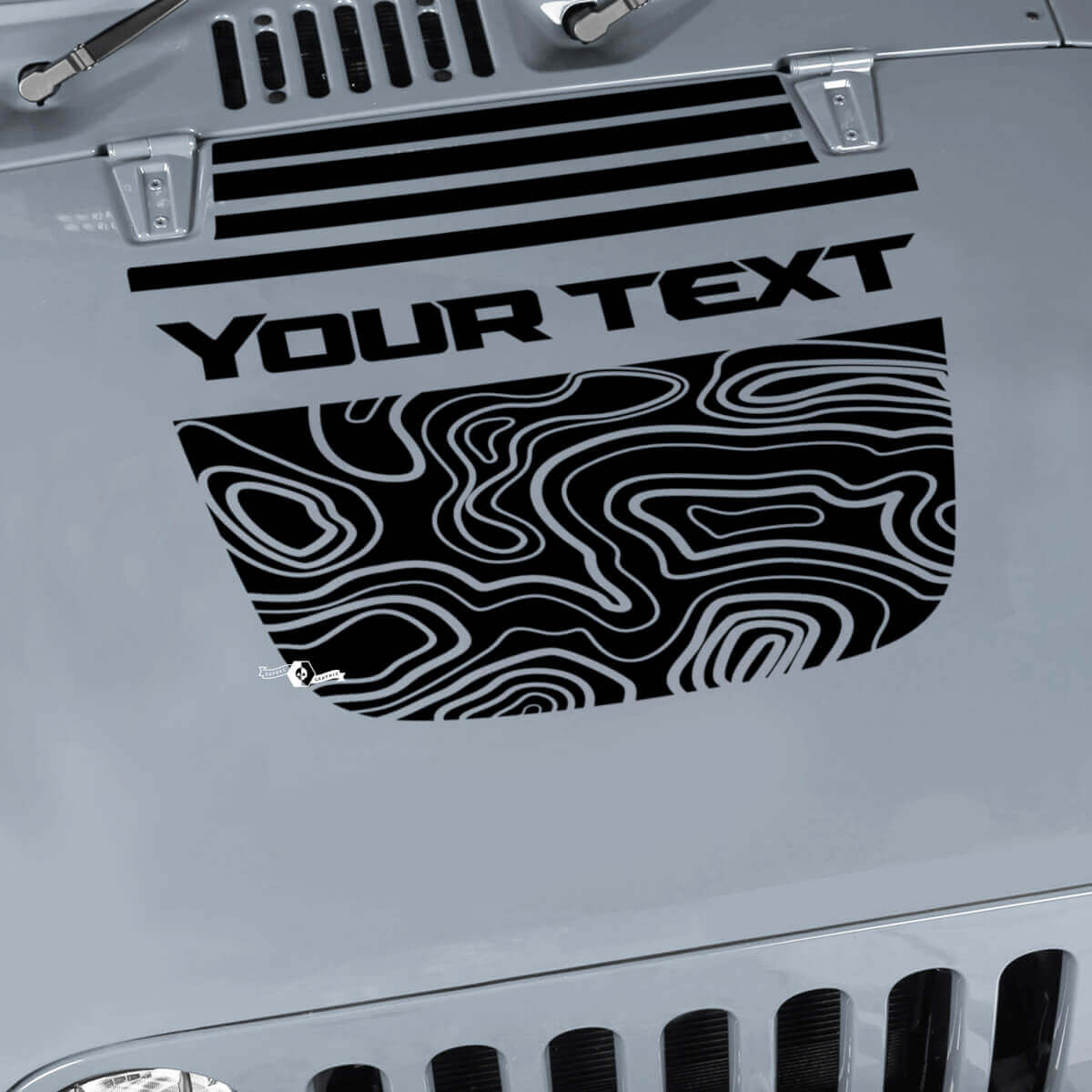 Contour Map Hood Vinyl Wrap Sticker Decal for Jeep Wrangler