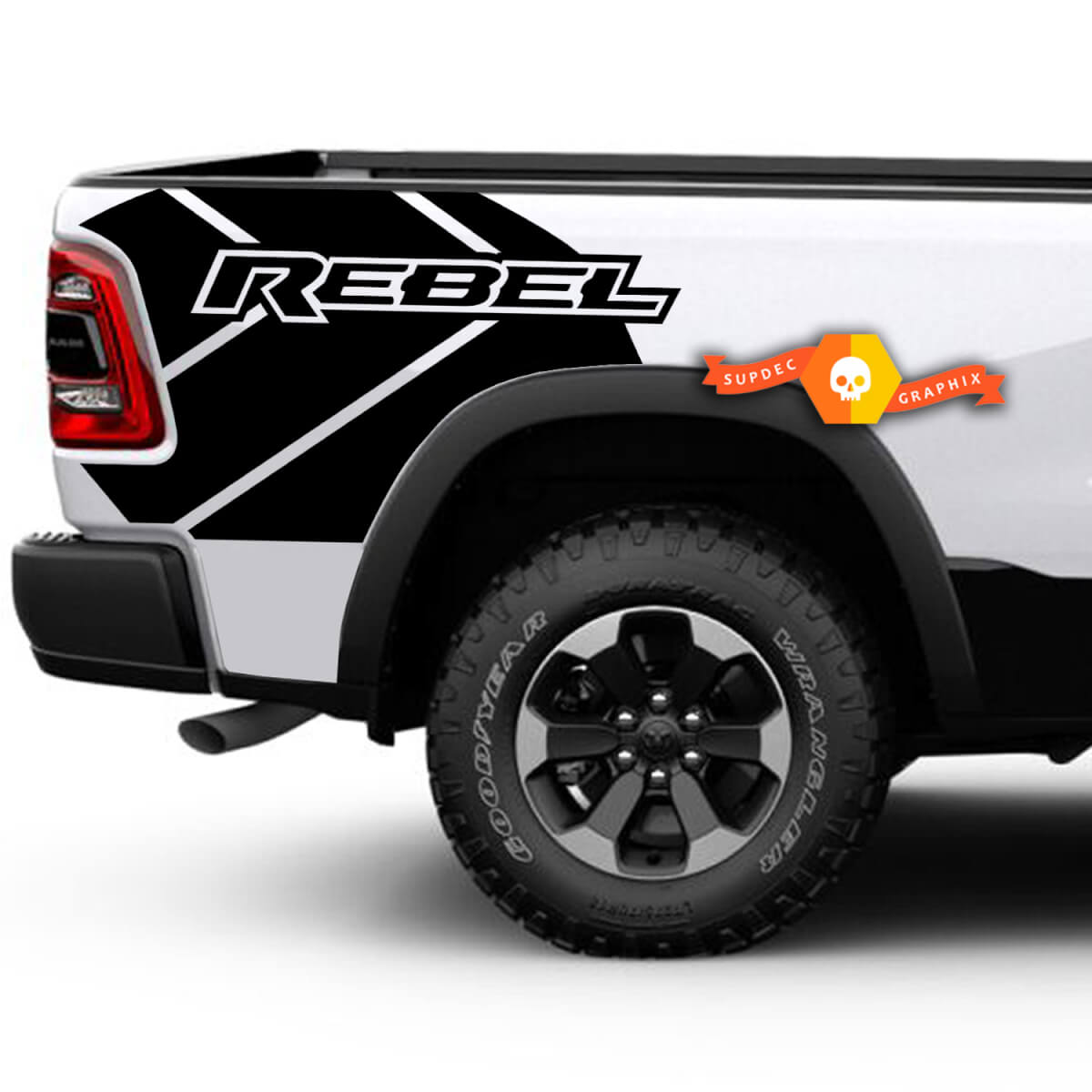 Dodge Ram Rebel Grunge Splash Logo Truck Vinyl Decal, 41% OFF