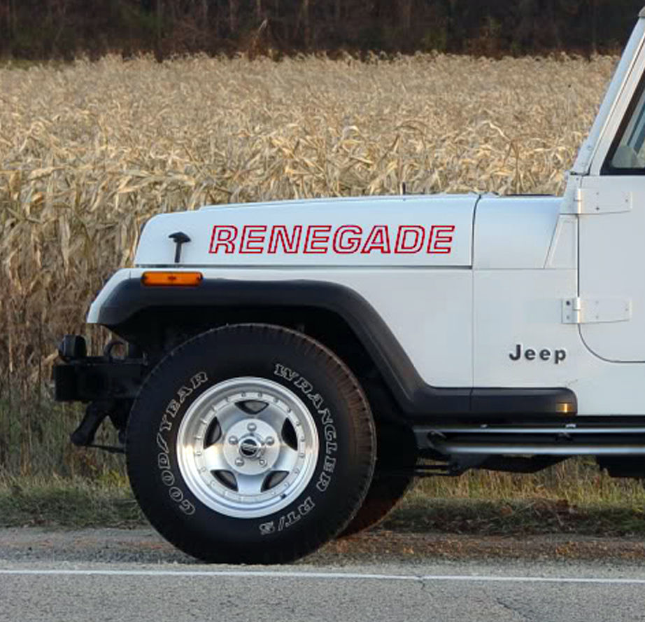 2 Renegade Jeep Wrangler Rubikon CJ TJ YK JK XJ Aufkleber Aufkleber # 4